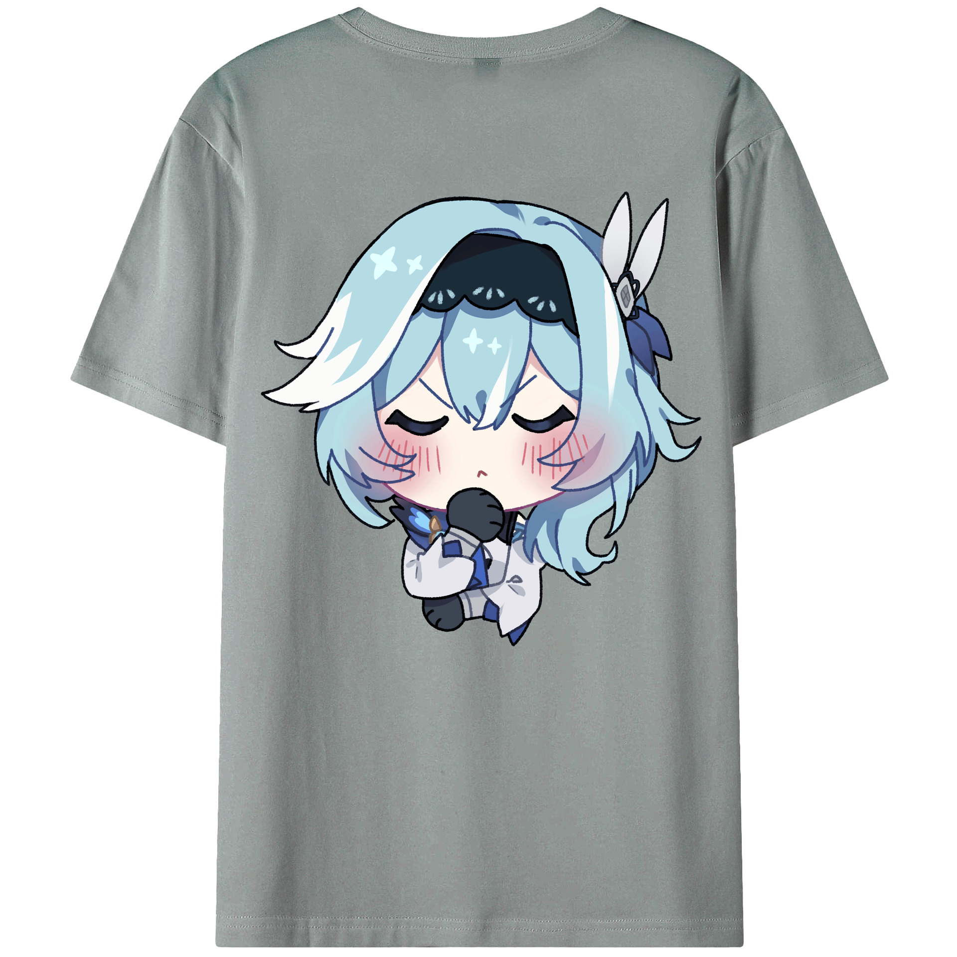 げんし神 优菈 ゆうら genshin Yūra 綿100％ メンズ半袖Tシャツ（バックプリント） 通気性